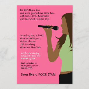 KARAOKE Zang Feest Meiden Avond Uit Verjaardag Kaart