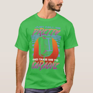 Karaoke Zanger 80s Retro Gewoon Familie noemen T-shirt