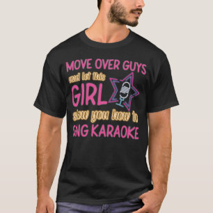 Karaoke zangeres bewegen over jongens en laat dit t-shirt