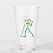 Karaoke Zingende Stickman Glas (Achterkant)