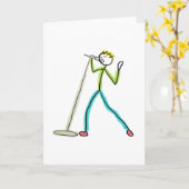 Karaoke Zingende Stickman Kaart (Gele Bloem)
