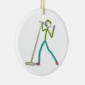 Karaoke Zingende Stickman Keramisch Ornament (Rechts)