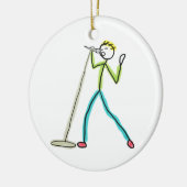 Karaoke Zingende Stickman Keramisch Ornament (Links)