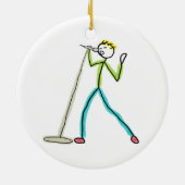 Karaoke Zingende Stickman Keramisch Ornament (Achterkant)