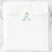 Karaoke Zingende Stickman Ronde Sticker (Tas)