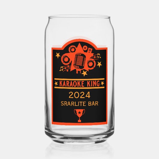 Karaokewinnaar Blikvorm Glas (Voorkant)