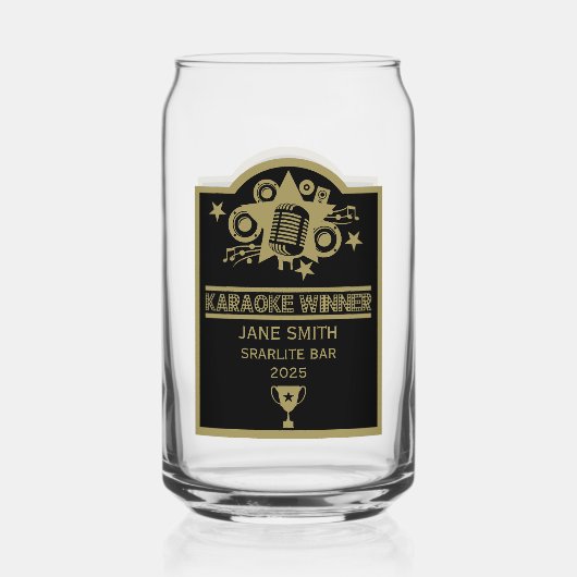 Karaokewinnaar Blikvorm Glas (Voorkant)