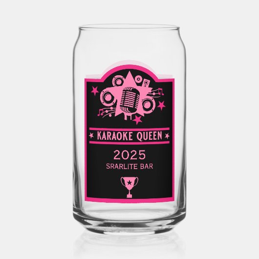 Karaokewinnaar Blikvorm Glas (Voorkant)