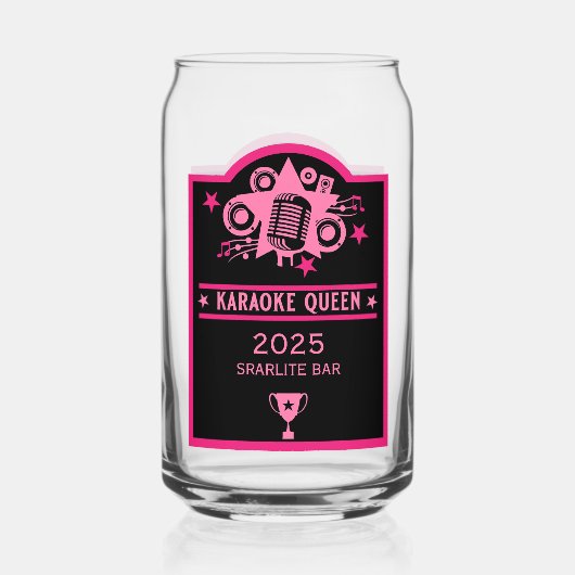 Karaokewinnaar Blikvorm Glas (Achterkant)