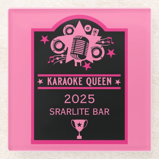 Karaokewinnaar Glazen Onderzetter (Voorkant)