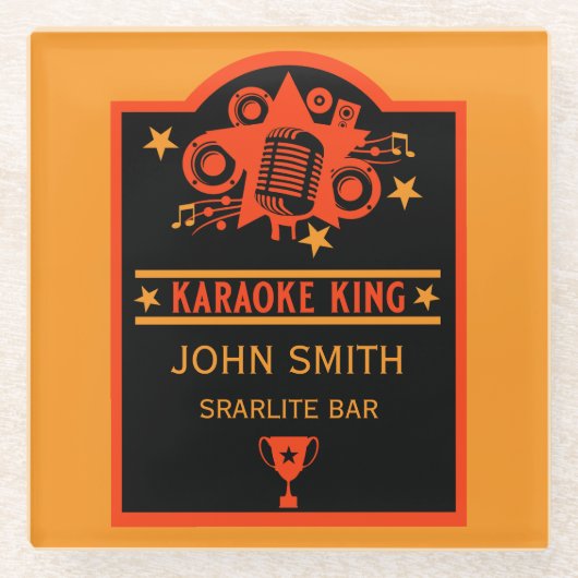 Karaokewinnaar Glazen Onderzetter (Voorkant)