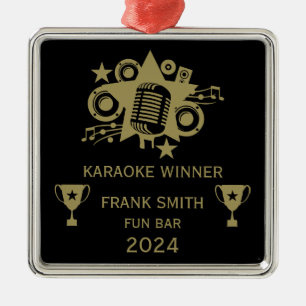 Karaokewinnaar Metalen Ornament