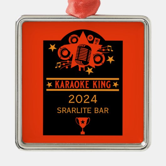 Karaokewinnaar Metalen Ornament (Voorkant)