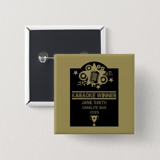 Karaokewinnaar Vierkante Button 5,1 Cm (Voorkant /achterkant)