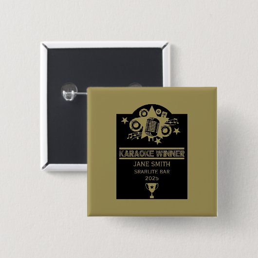 Karaokewinnaar Vierkante Button 5,1 Cm (Voorkant /achterkant)