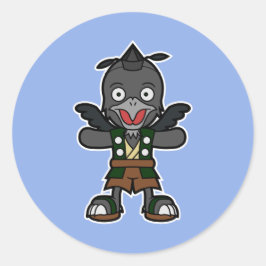 Karasu-tengu, de Japanse Crow Warrior Ronde Sticker