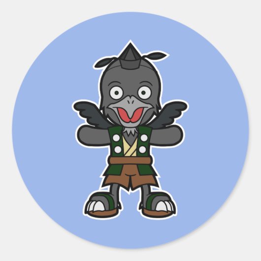 Karasu-tengu, de Japanse Crow Warrior Ronde Sticker (Voorkant)