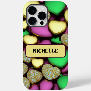 Karat Gold Hearts Case-Mate iPhone 14 Pro Max Hoesje