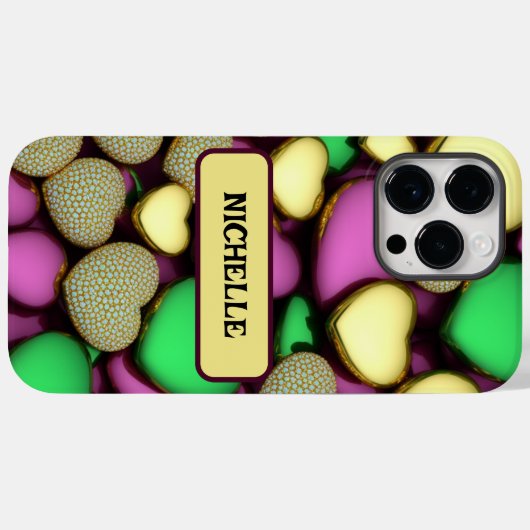 Karat Gold Hearts Case-Mate iPhone Case (Achterkant (horizontaal))