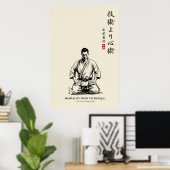 Karate 5e Grondregel - Mentaliteit Boven Techniek Poster (Thuiskantoor)