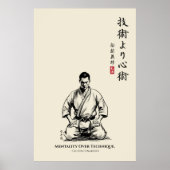Karate 5e Grondregel - Mentaliteit Boven Techniek Poster (Voorkant)