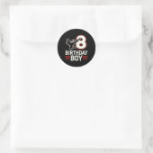 Karate 8 Verjaardag Jongen Ronde Sticker (Tas)