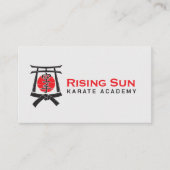 Karate Academie - Torii poort, Zon en Kanji Visitekaartje (Voorkant)