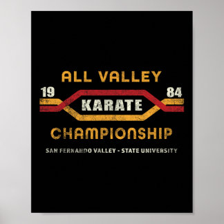 Karate All Valley 1984 Mannen vrouwen Kind Grafiek Poster