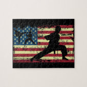 Karate American Flag Martial Arts Legpuzzel (Horizontaal)