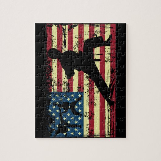 Karate American Flag Martial Arts Legpuzzel (Verticaal)
