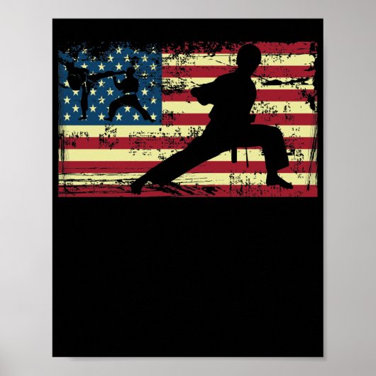 Karate American Flag Martial Arts Poster (Voorkant)