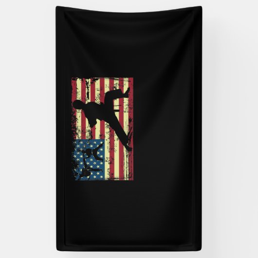 Karate American Flag Martial Arts Spandoek (Verticaal)