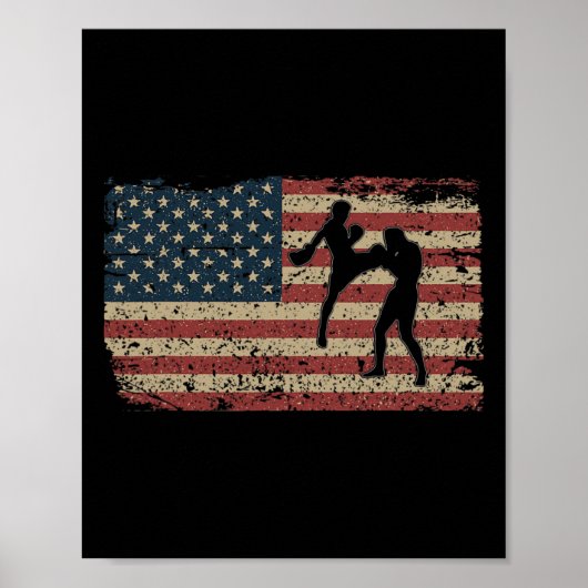 Karate Amerika Vlag Cadeau Trots Mma Takewando Str Poster (Voorkant)