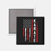 Karate Amerikaanse vlag Magneet (Voorkant / Achterkant)