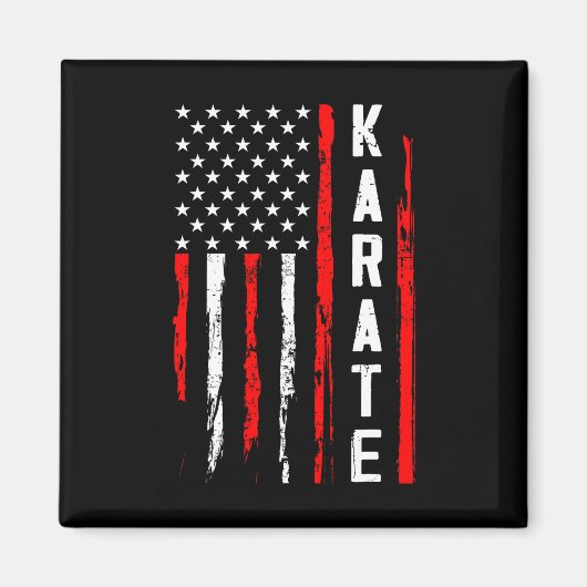 Karate Amerikaanse vlag Magneet (Voorkant)