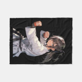 Karate Anime Girl Taekwondo Fighter Martial Arts Fleece Deken (Voorkant (Horizontaal))