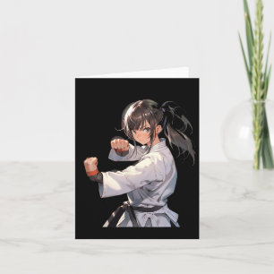 Karate Anime Girl Taekwondo Fighter Martial Arts Kaart