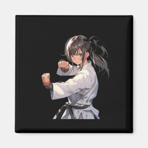 Karate Anime Girl Taekwondo Fighter Martial Arts Magneet