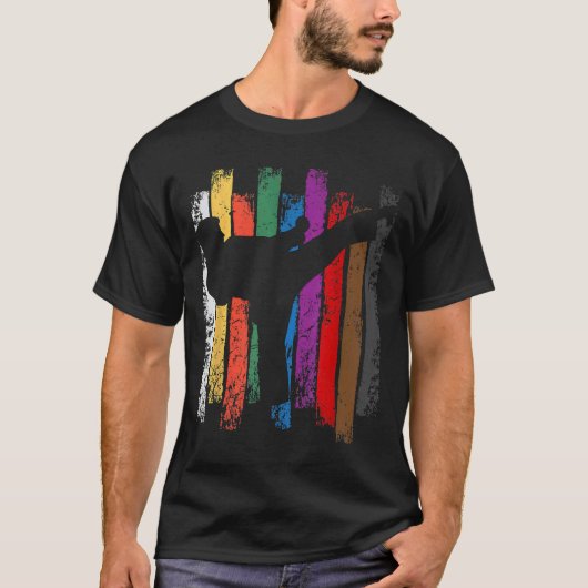 Karate Band Kleuren Silhouet T-shirt (Voorkant)