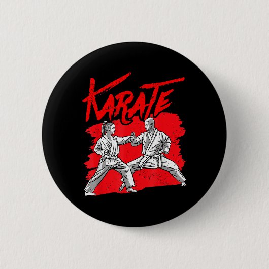 Karate Band Vechtkunst Vechterscoach Ronde Button 5,7 Cm (Voorkant)