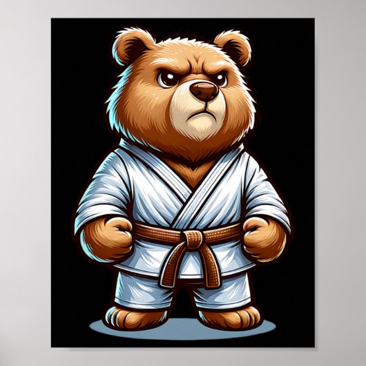 Karate Beer Martial Art Bruin Beer in GI Poster (Voorkant)