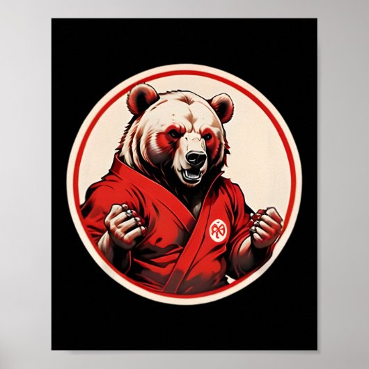 Karate Beer Pluche - Martial Arts Geïnspireerd Red Poster (Voorkant)