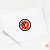 KARATE BEGINT EN EINDIGT MET RESPECT RONDE STICKER (Envelop)