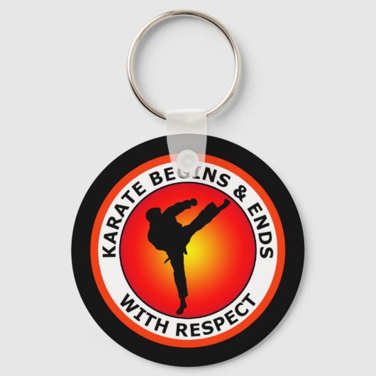 KARATE BEGINT EN EINDIGT MET RESPECT SLEUTELHANGER (Voorkant)