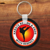 KARATE BEGINT EN EINDIGT MET RESPECT SLEUTELHANGER (Voorkant)