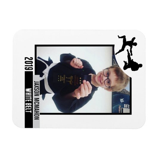 Karate Belt Achievement Flexibele Fotomagneet Magneet (Horizontaal)