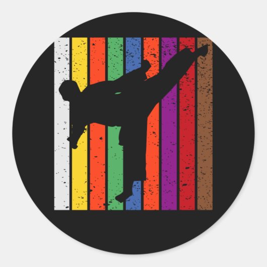 Karate Belt Colors Ronde Sticker (Voorkant)