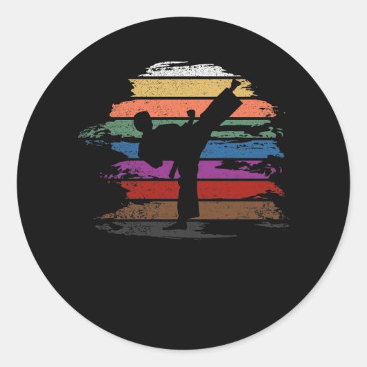 Karate Belt Colors Ronde Sticker (Voorkant)