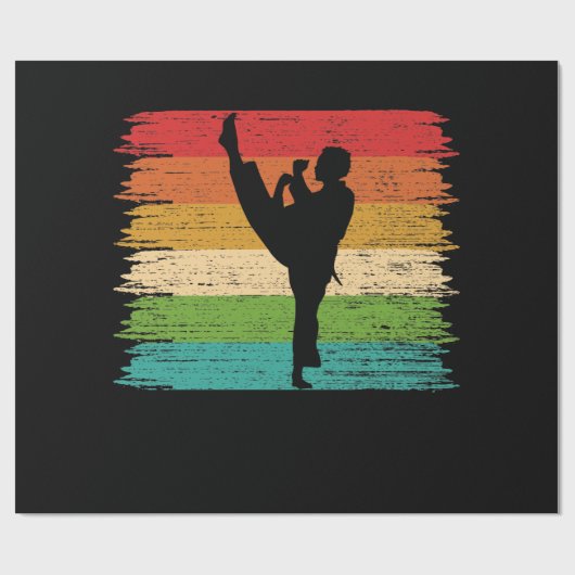 Karate Belt Colors Silhouette Cadeaupapier (Vlak)