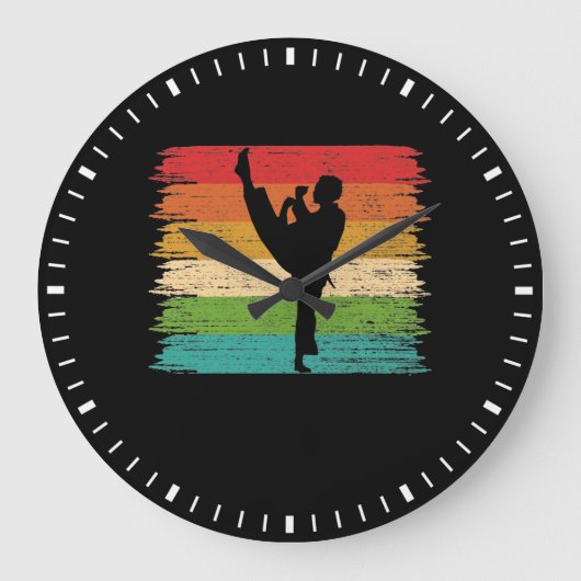 Karate Belt Colors Silhouette Grote Klok (Voorkant)
